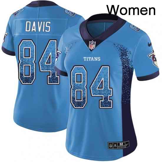 Womens Nike Tennessee Titans 84 Corey Davis Limited Blue Rush Drift Fashion NFL Jersey